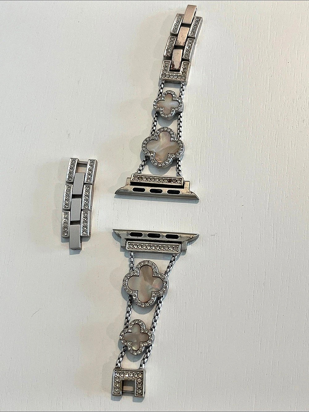 Floral Link Bracelet Set in Silver for Apple Watch